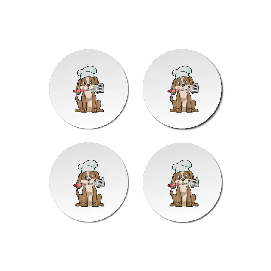 Dog as Cook with Chef's hat & Spatula Bardak Altlığı