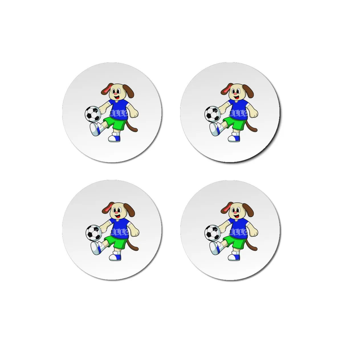 Dog at Sports with Soccer Bardak Altlığı