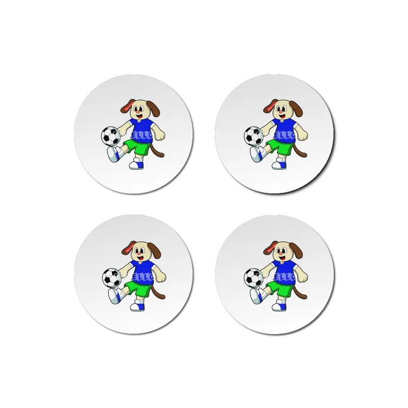 Dog at Sports with Soccer Bardak Altlığı