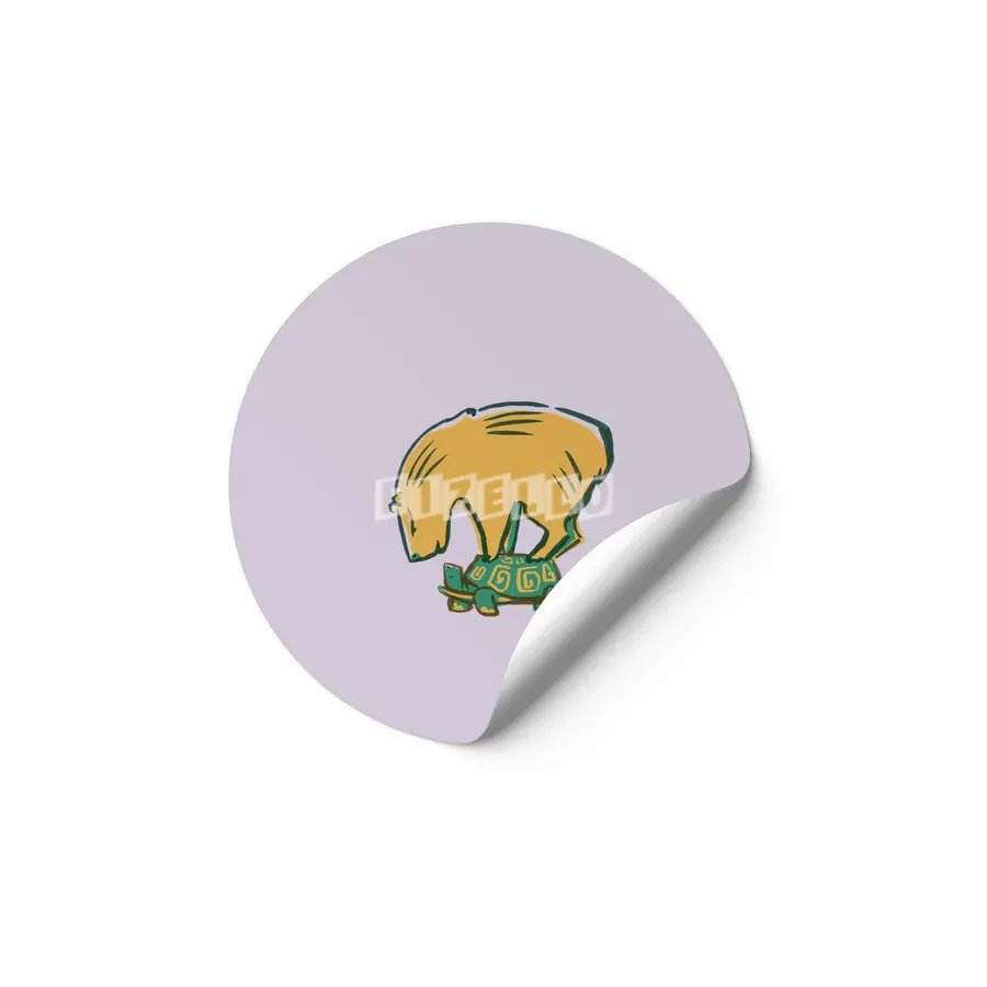 Capybara on a Tortoise Etiket