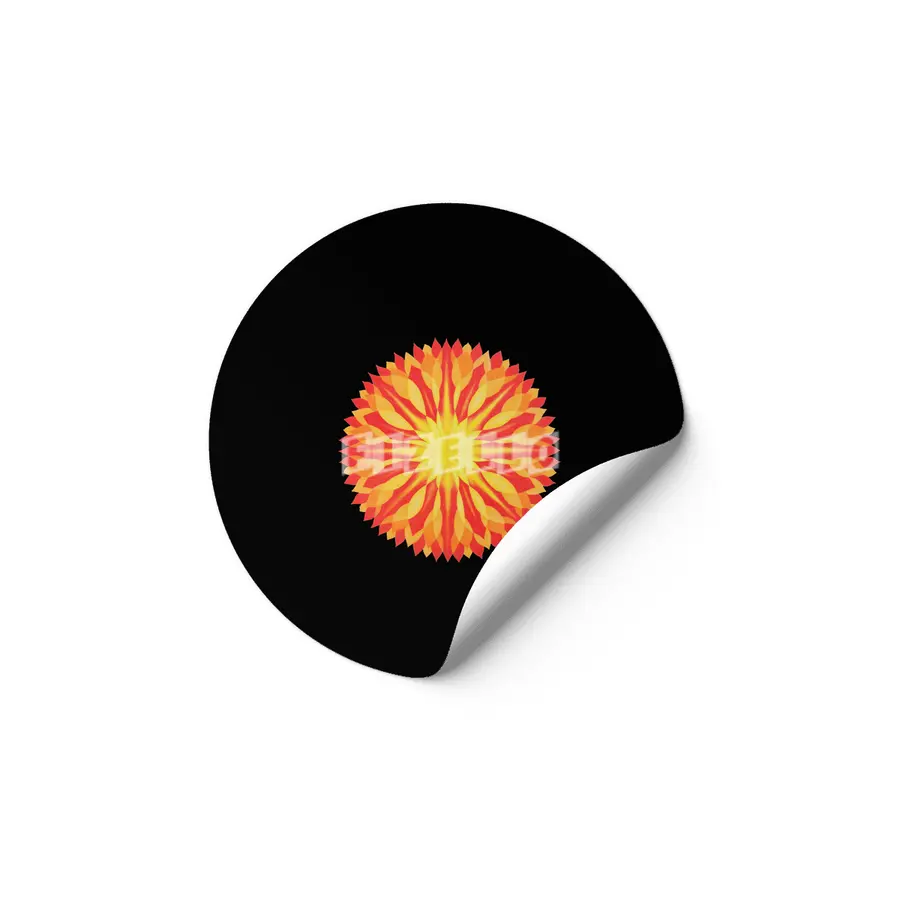 Autumn Colors Leaves Abstract  Mandala Etiket