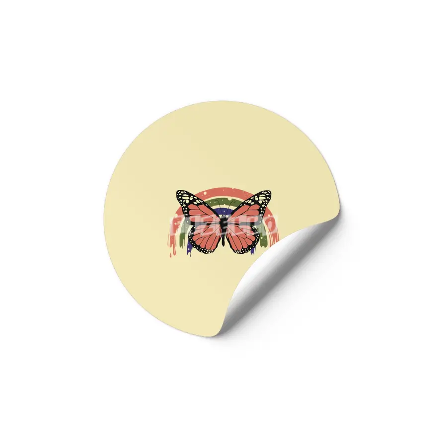 Butterfly Rainbow Drip Etiket