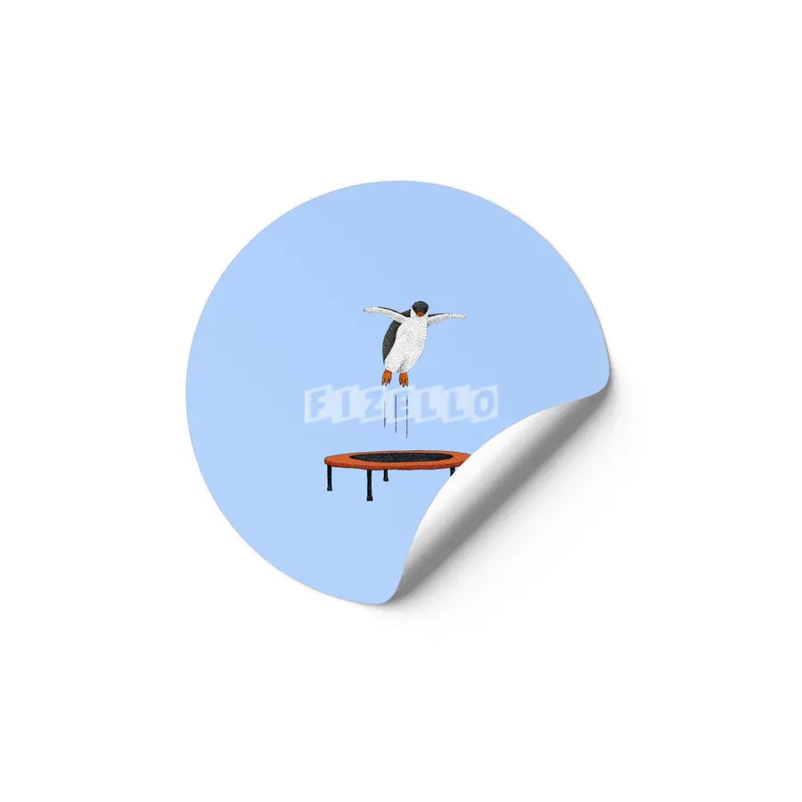 Penguin On A Trampoline Etiket