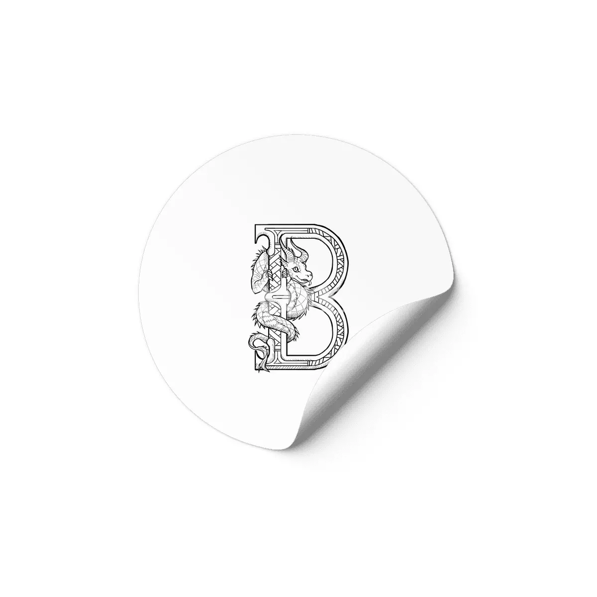B Dragon Alphabet Etiket
