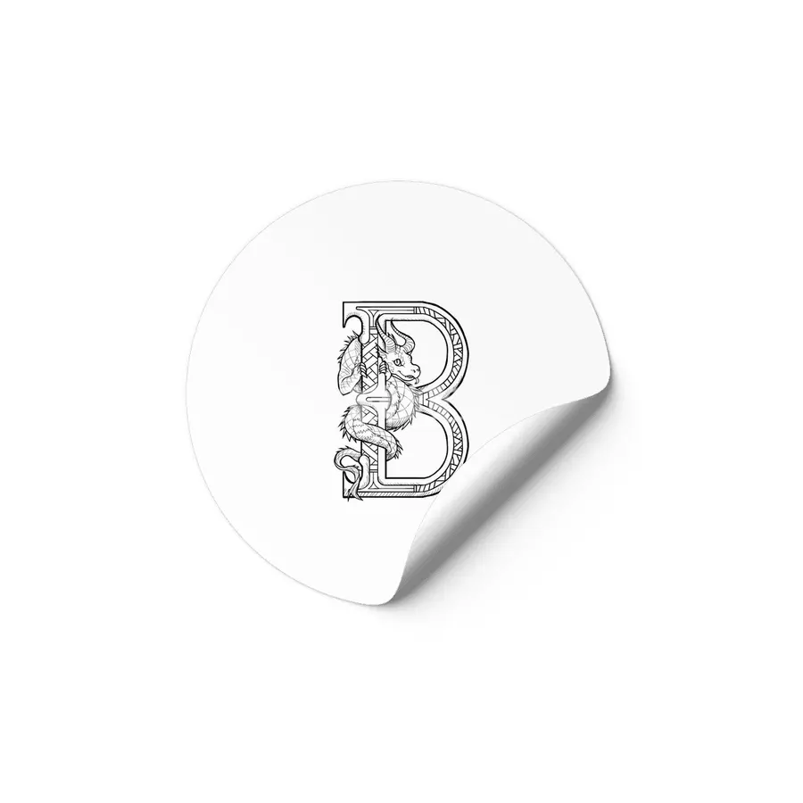 B Dragon Alphabet Etiket