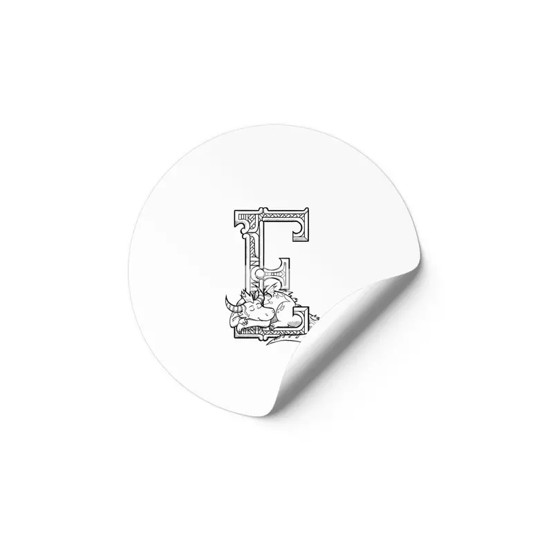 E Dragon Alphabet Etiket