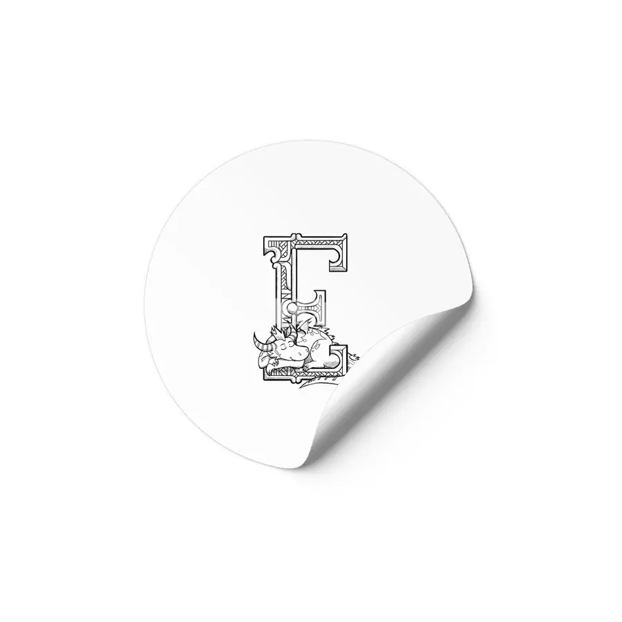 E Dragon Alphabet Etiket