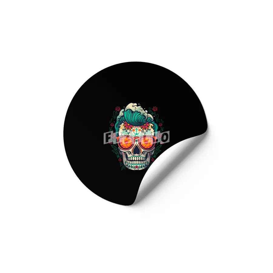 Calavera summer surfer Etiket