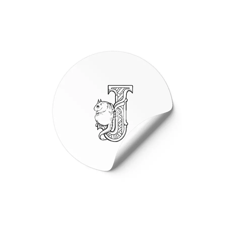 J Dragon Alphabet Etiket