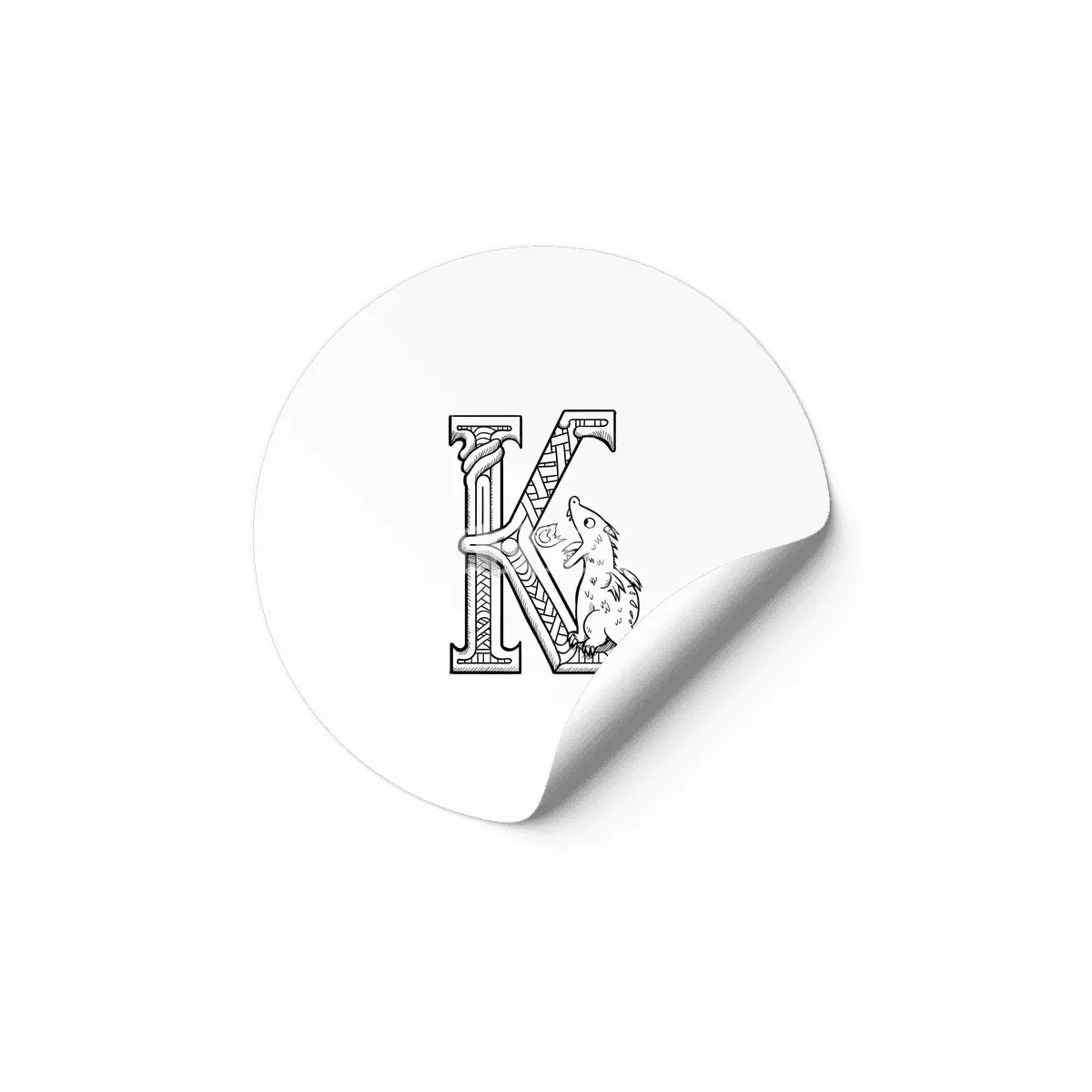 K Dragon Alphabet Etiket