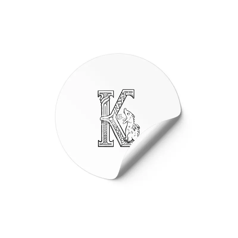 K Dragon Alphabet Etiket