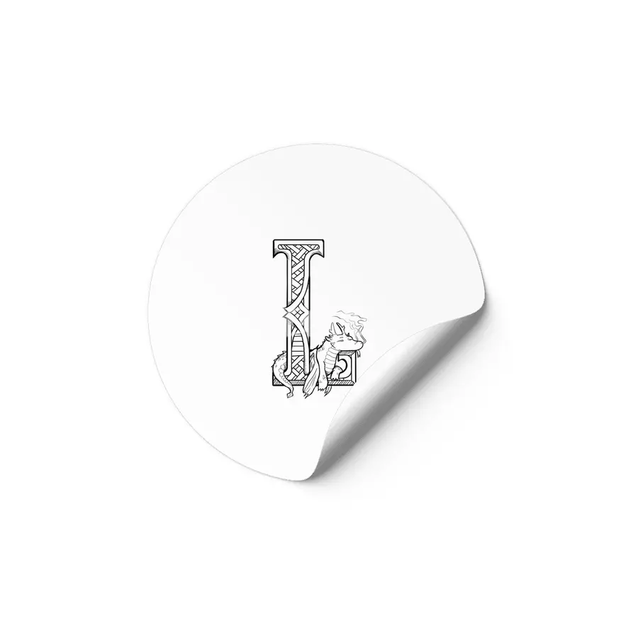 L Dragon Alphabet Etiket