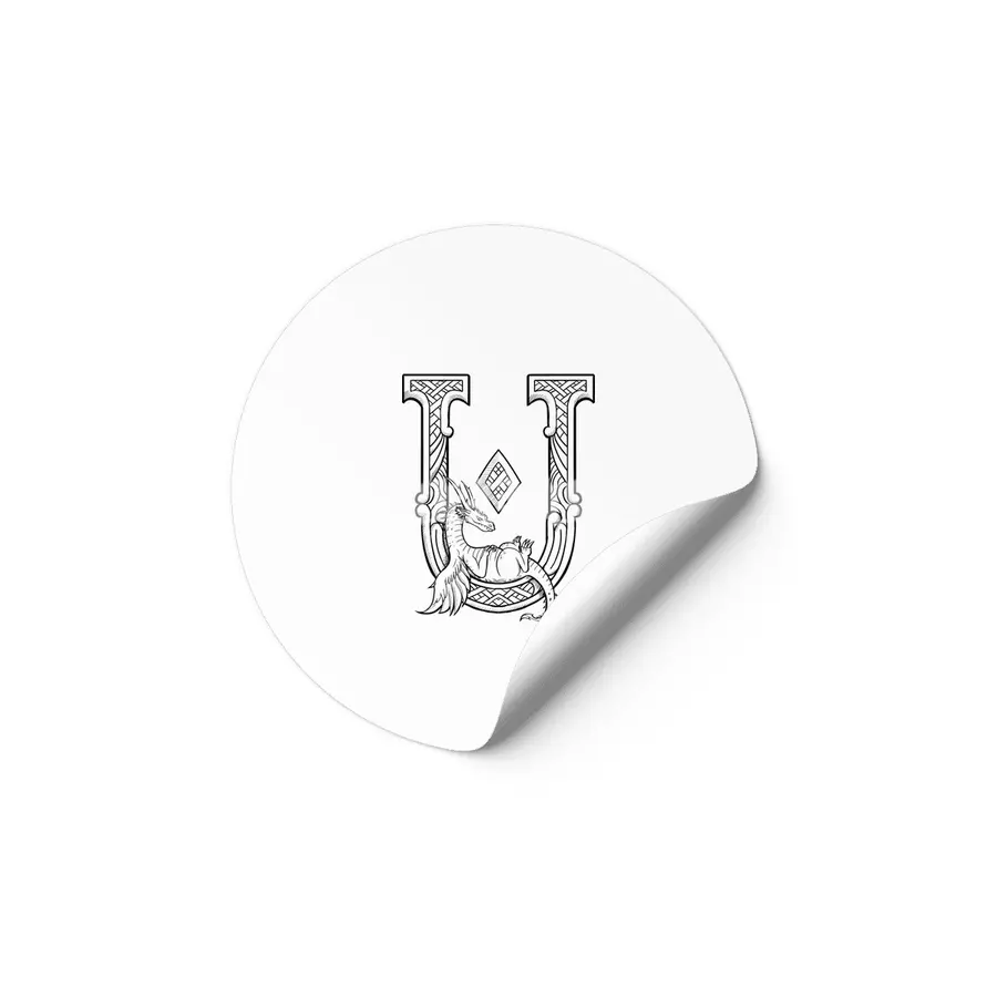 U Dragon Alphabet Etiket
