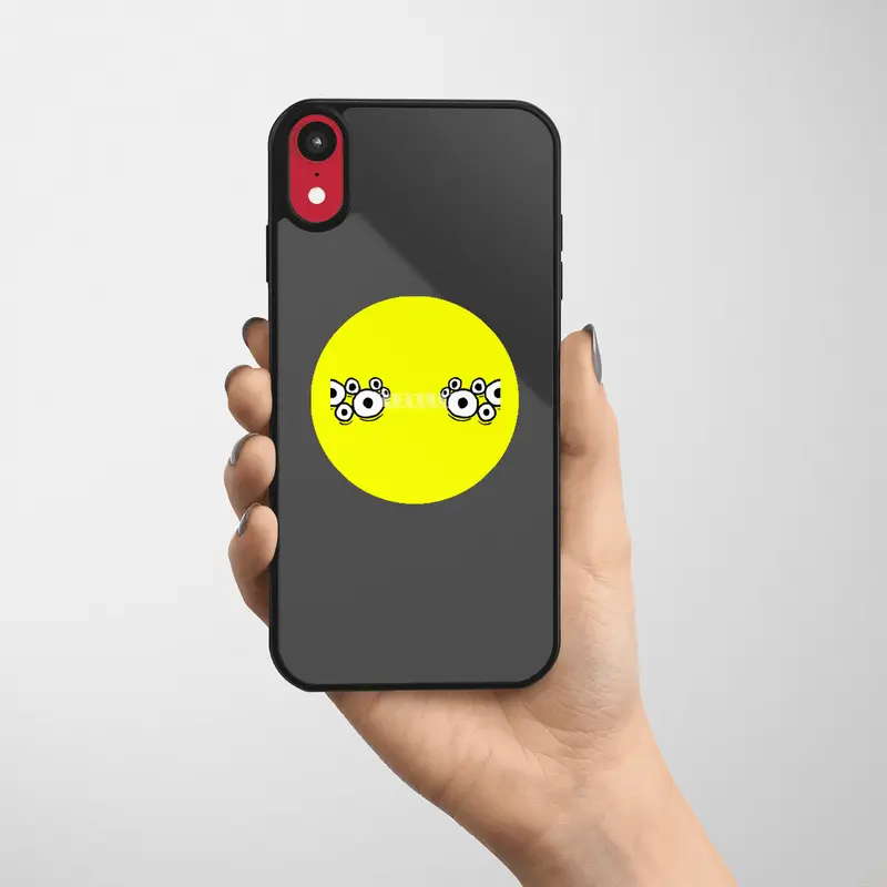 Cartoon Eyes - Spider Monster Face Etiket