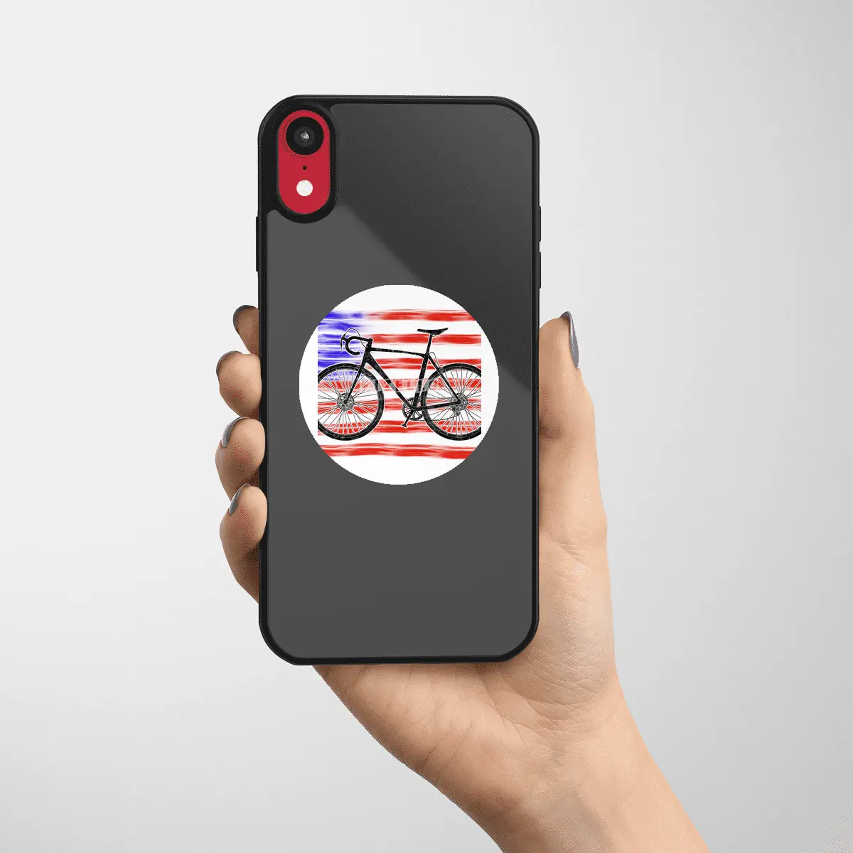Cyclocross Bicycle American Flag Etiket
