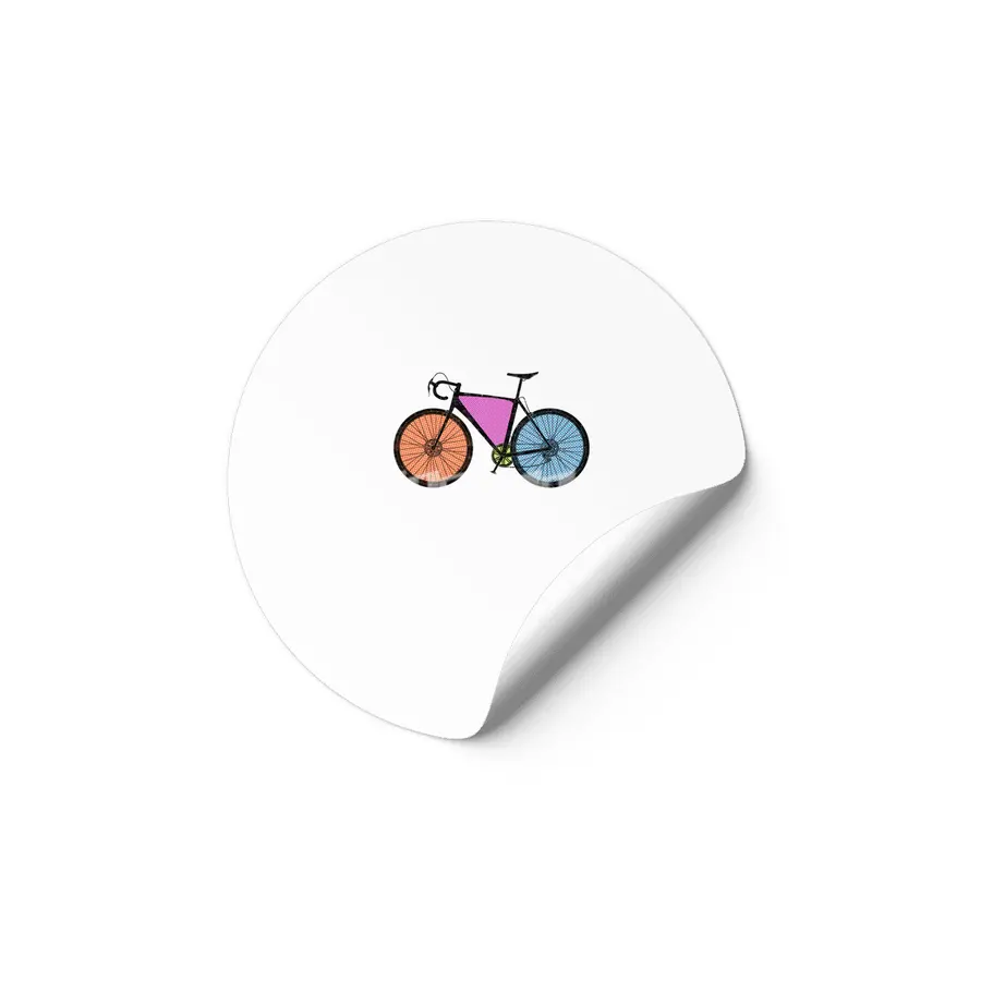 Cyclocross Bicycle Halftone Etiket
