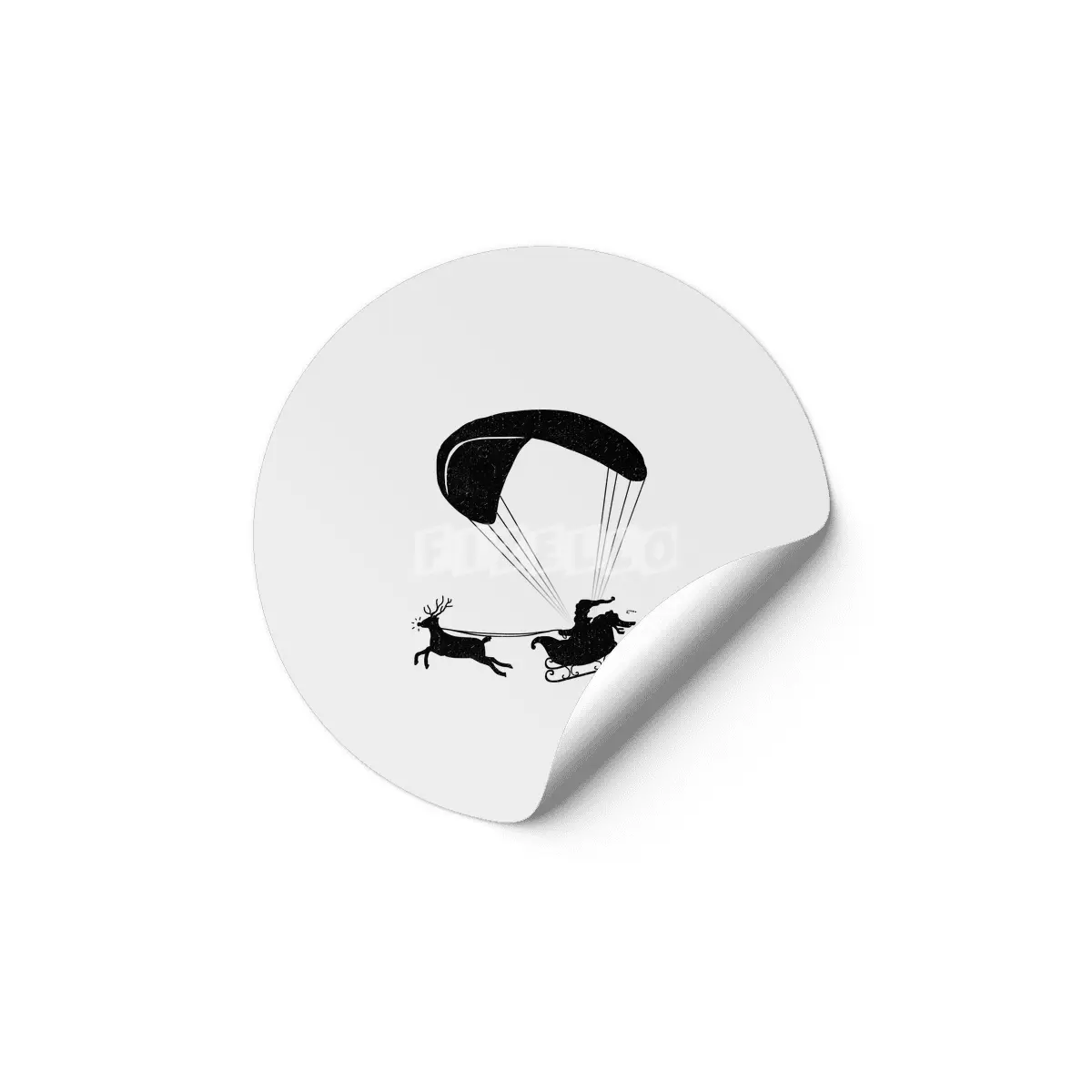 Happy Holidays - Paragliding Santa - Textless Etiket
