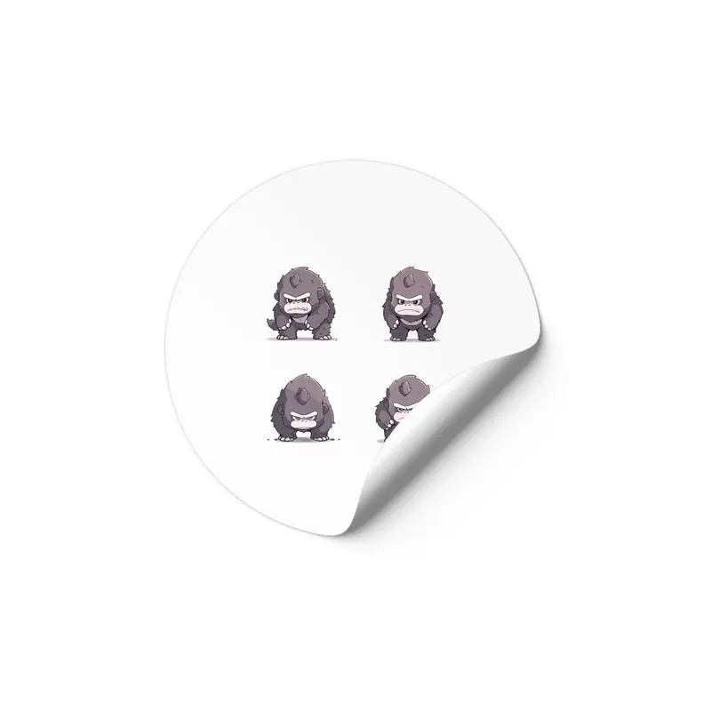 Cute Angry Gorilla Etiket