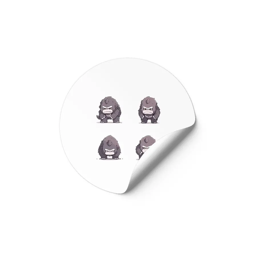 Cute Angry Gorilla Etiket