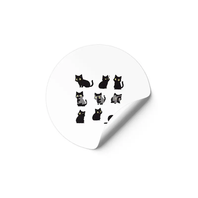 Cute Black Cat Etiket