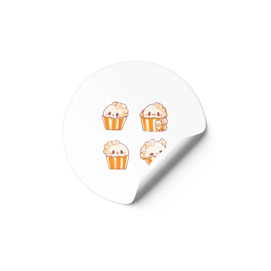 Cute Popcorn Etiket