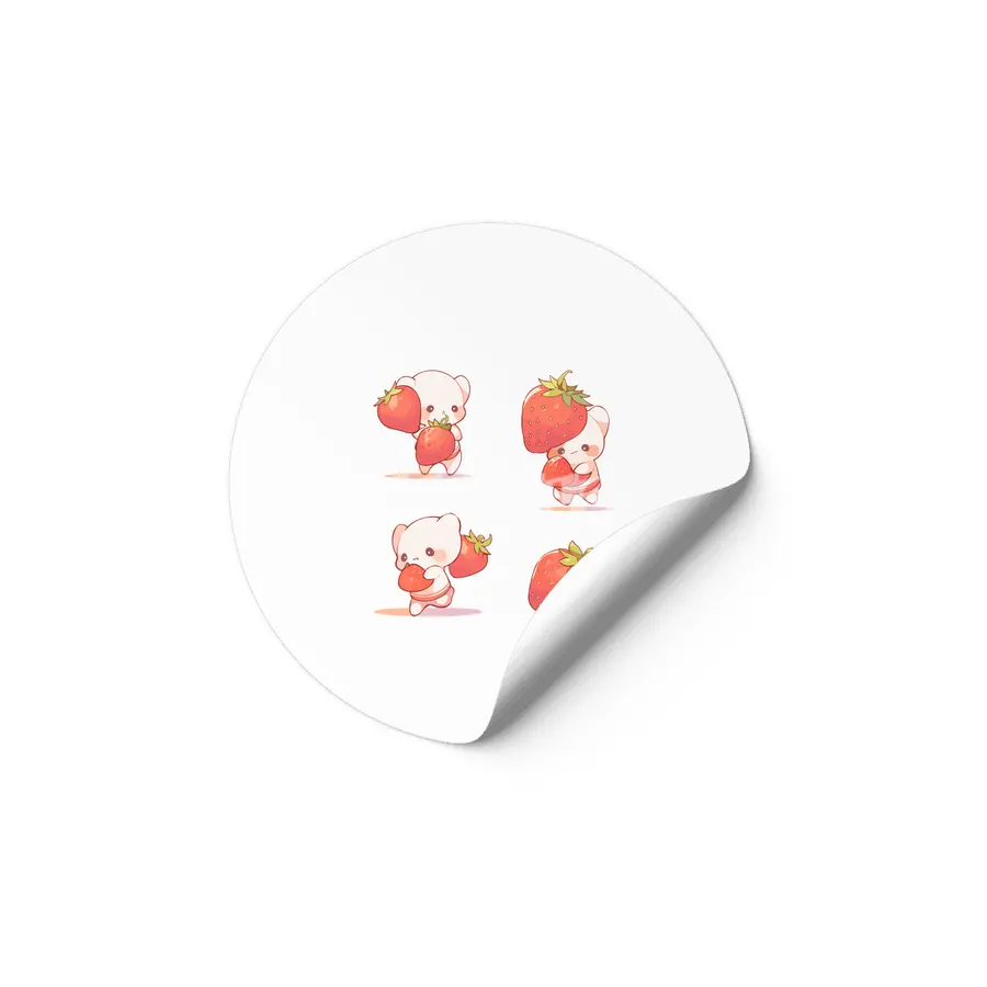 Cute Strawberry Etiket