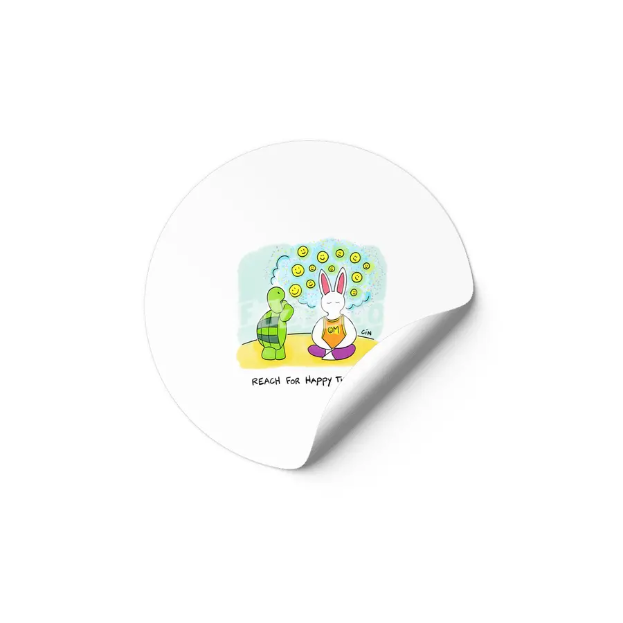 Bunny Daze Yoga - Reach For Happy Thoughts Etiket