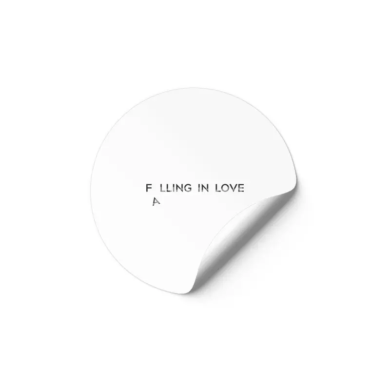 Valentines day gift with Falling in love minimalist words Etiket