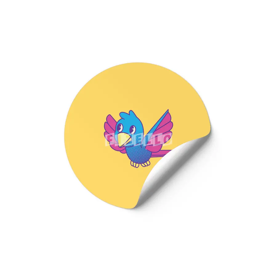 Cute Retro Bird Etiket