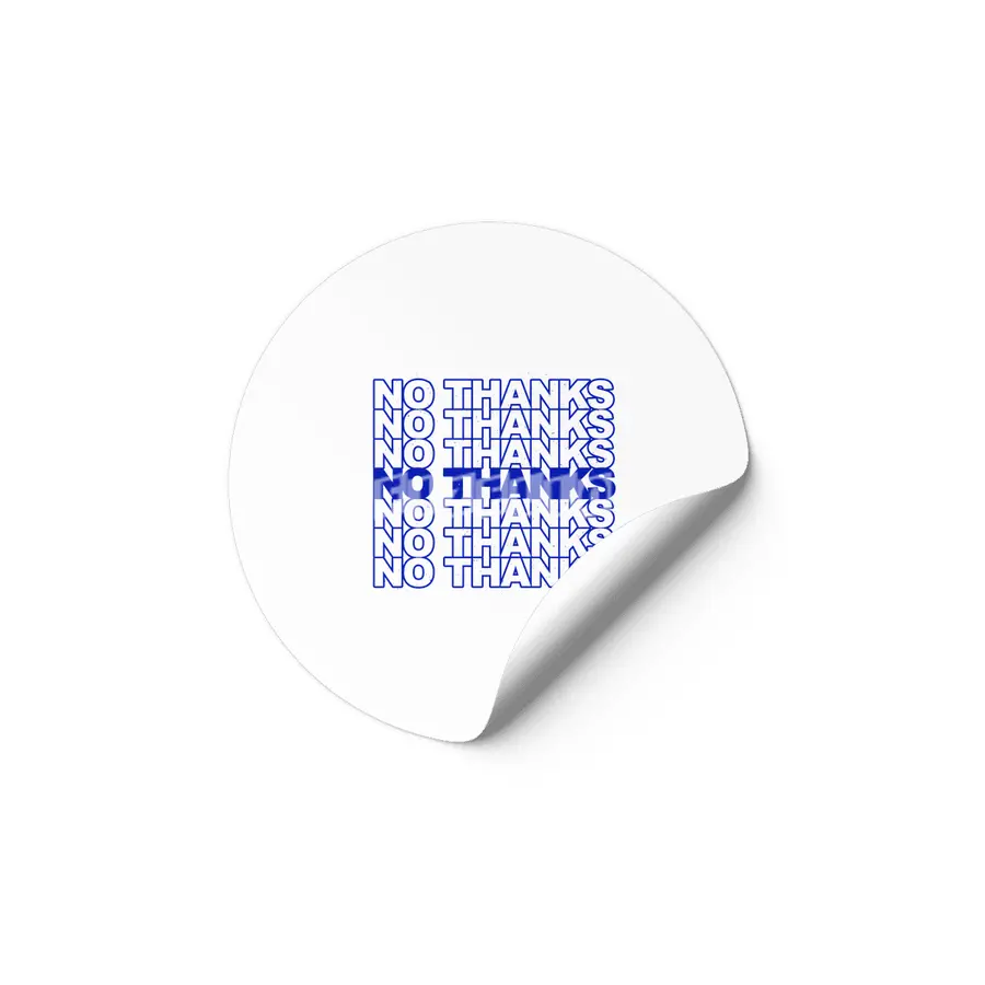 No Thanks (blue) Etiket