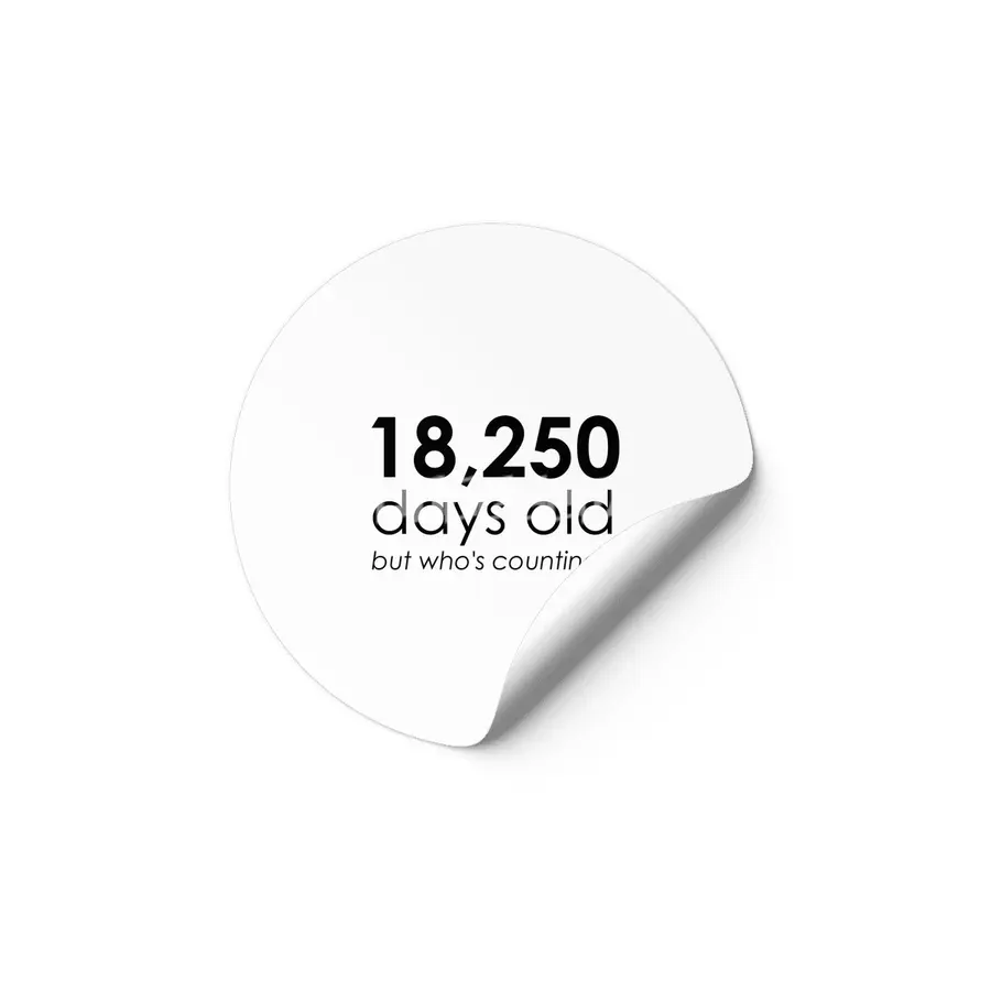 18,250 Days Old Etiket