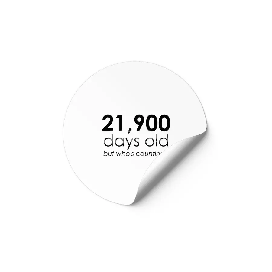 21,900 Days Old Etiket