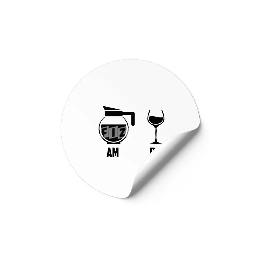 AM vs. PM (Coffee & Wine) Etiket