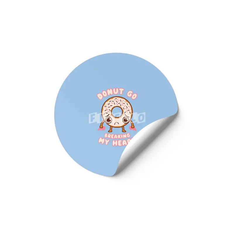 Donut Go Breaking My Heart - Cute Kawaii Face Food Funny Joke Etiket