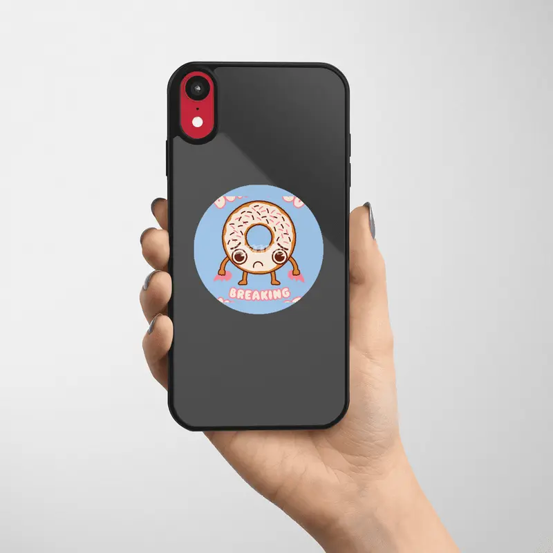 Donut Go Breaking My Heart - Cute Kawaii Face Food Funny Joke Etiket