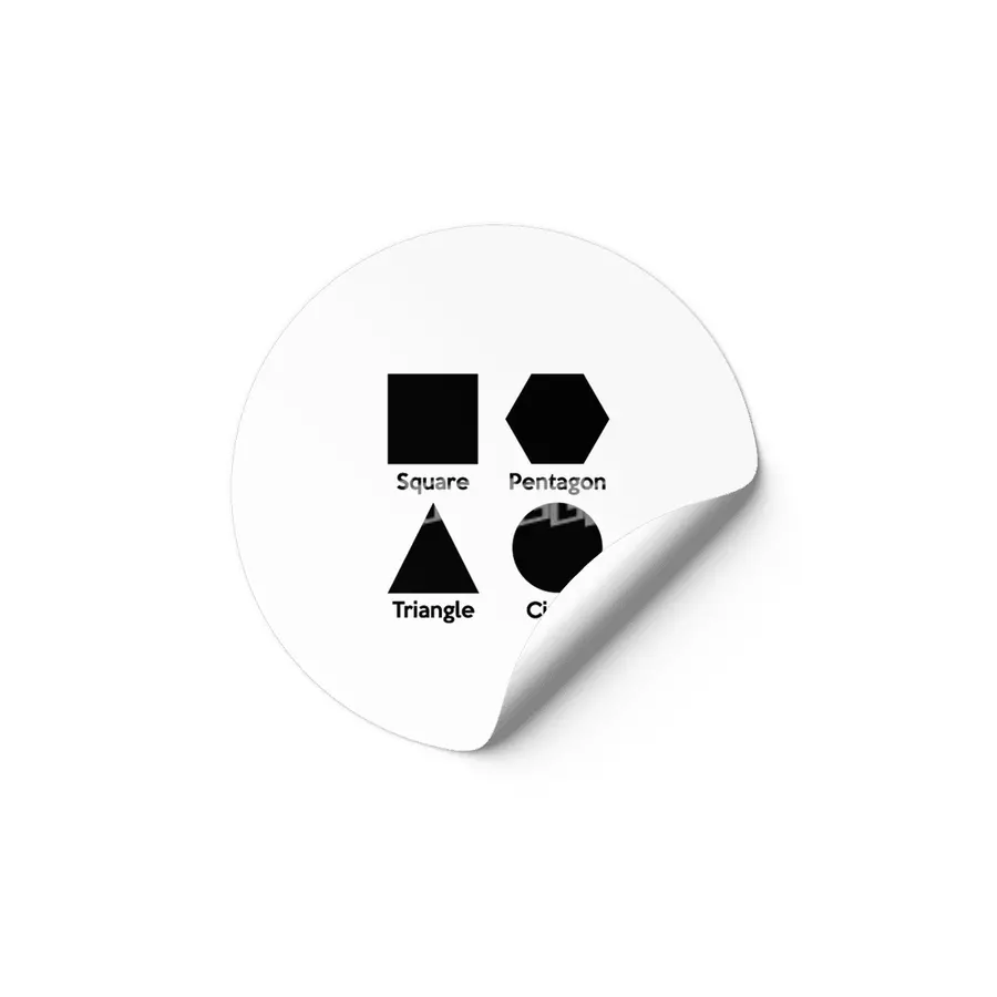 Basic Shapes (Square, Triangle, Circle, Pentagon) Etiket