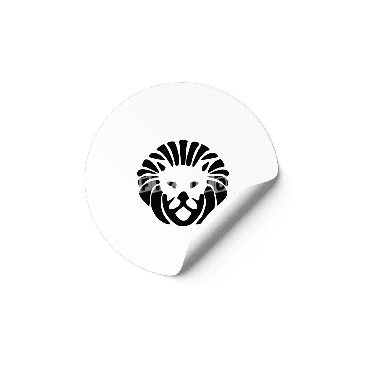 Black Lion Face Logo Etiket