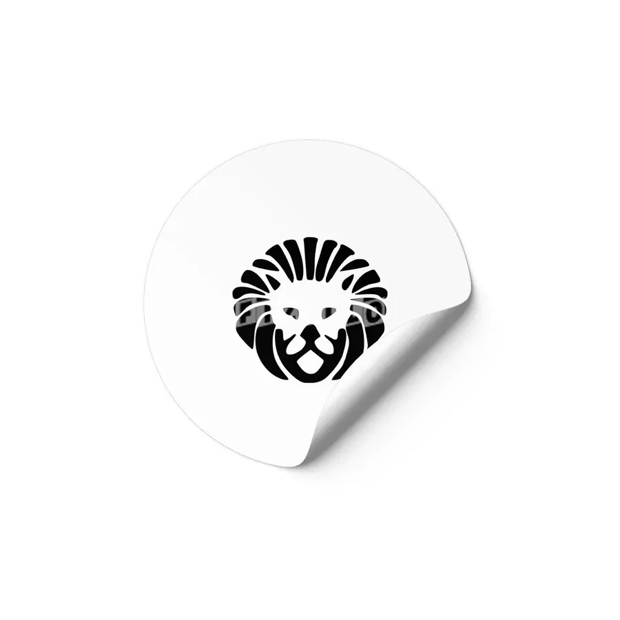 Black Lion Face Logo Etiket