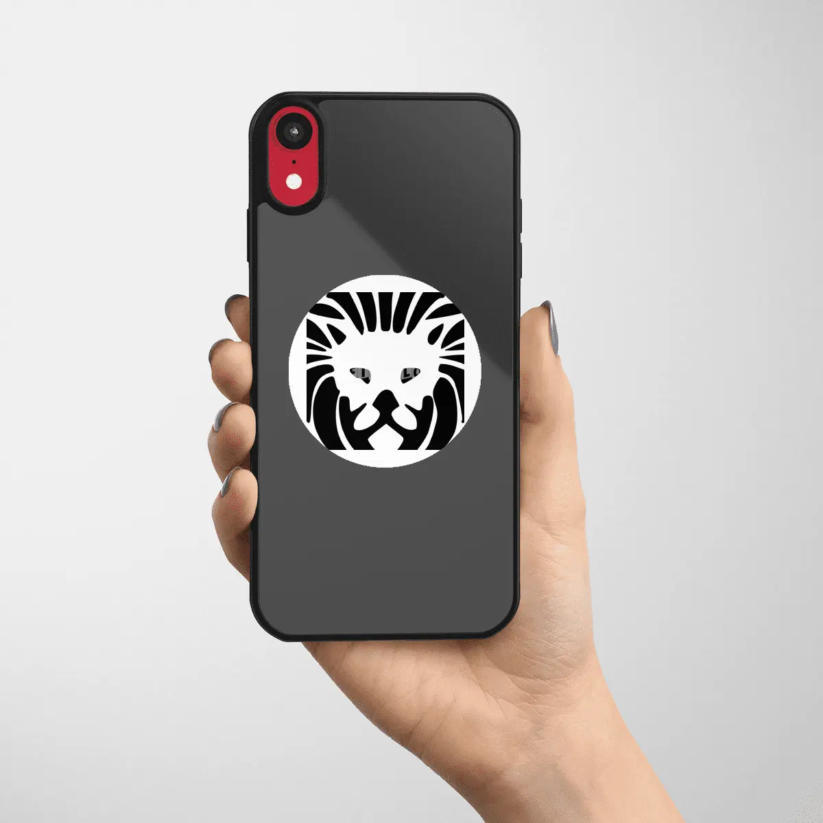 Black Lion Face Logo Etiket