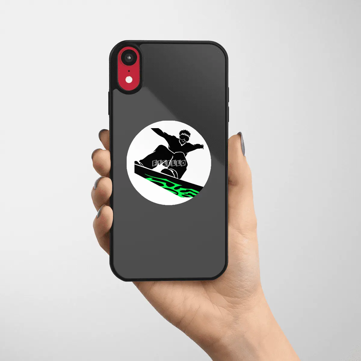 Cool Snowboarder Silhouette Etiket