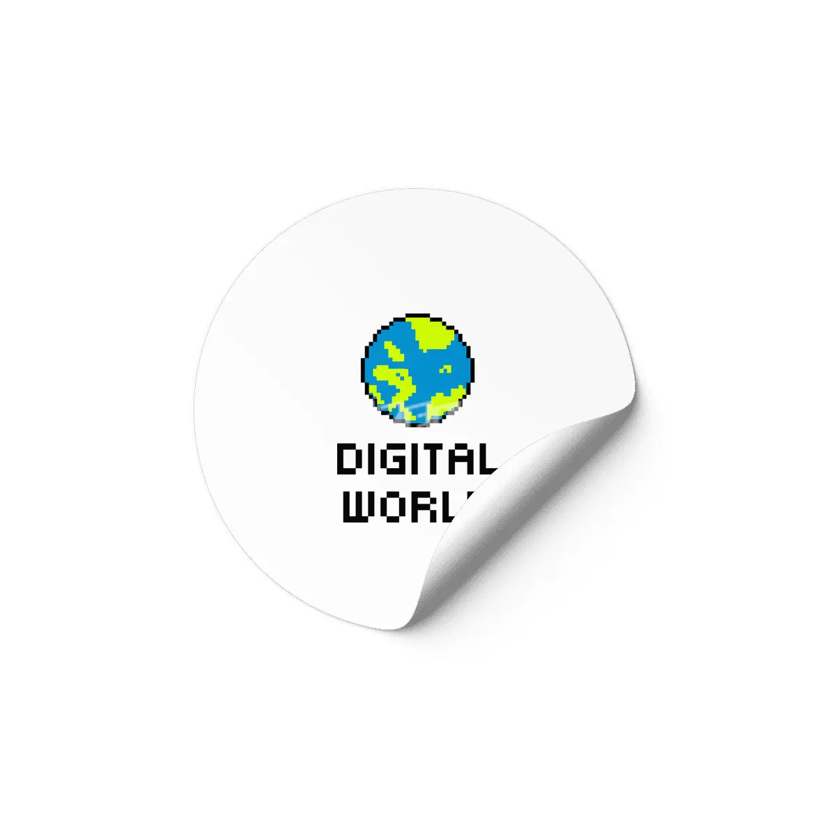 Digital World (8Bit Pixel Earth Logo) Art Etiket