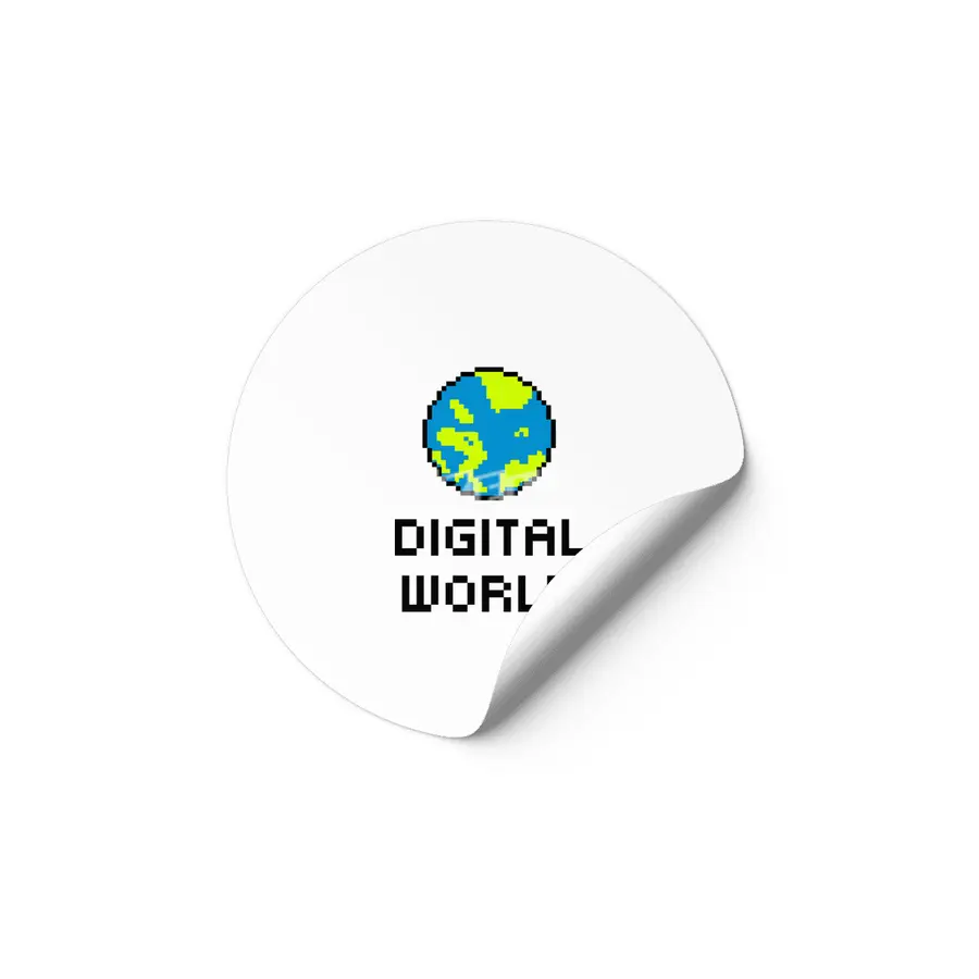 Digital World (8Bit Pixel Earth Logo) Art Etiket