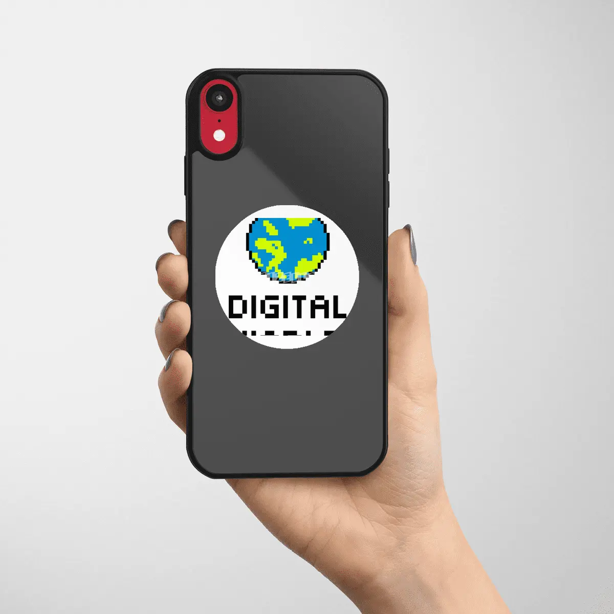 Digital World (8Bit Pixel Earth Logo) Art Etiket