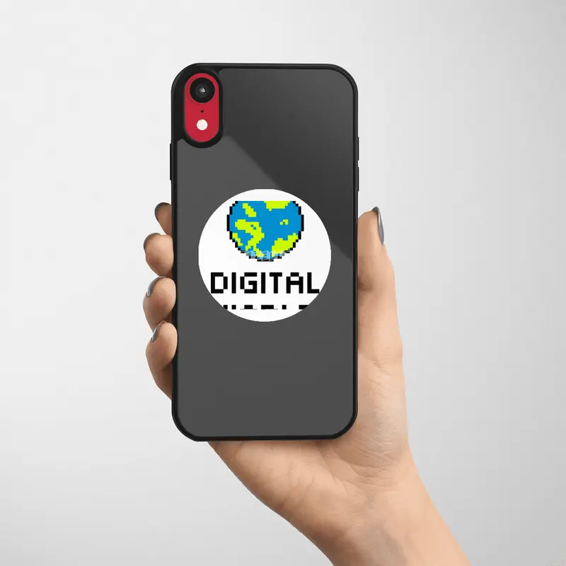 Digital World (8Bit Pixel Earth Logo) Art Etiket