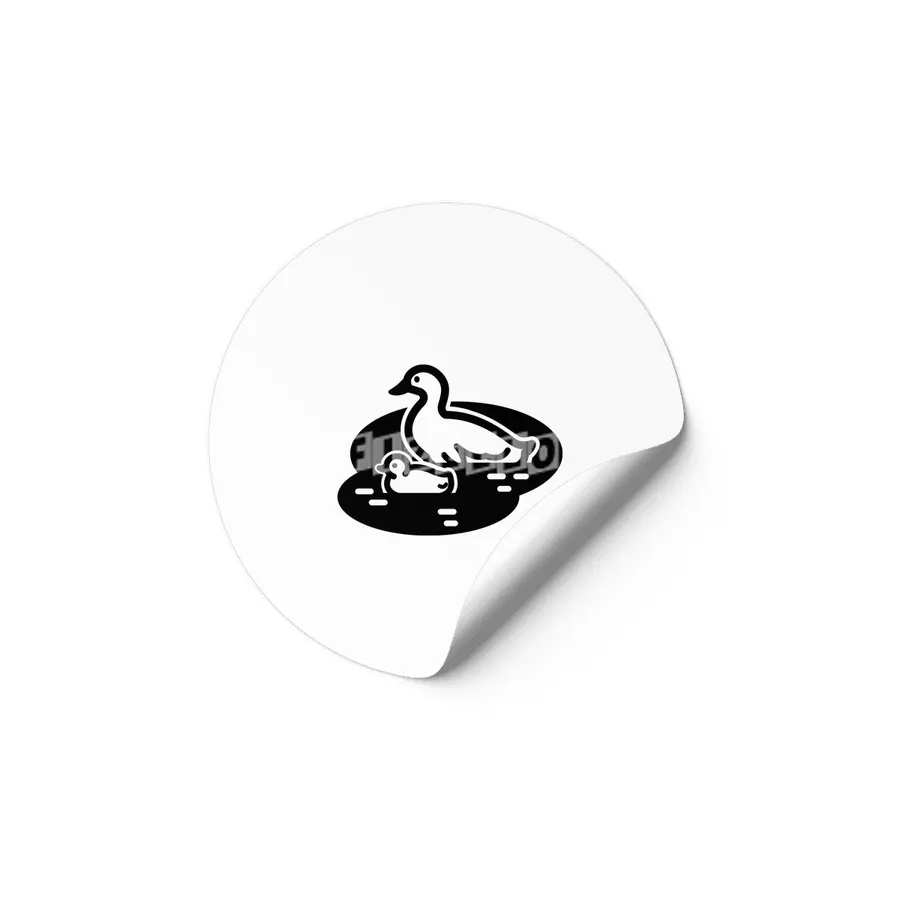 Ducks in a Pond Clipart Etiket