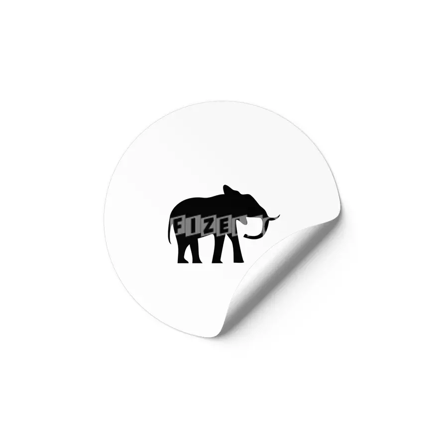Elephant Silhouette Etiket
