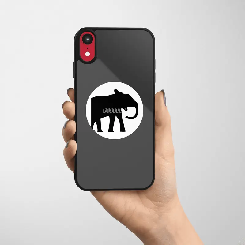 Elephant Silhouette Etiket