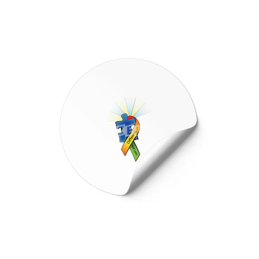 Autism Ribbon with Puzzle Peace Etiket