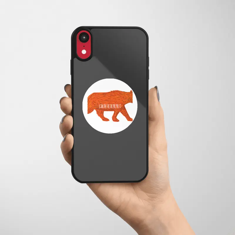 American Black Bear Walking Side Retro Etiket