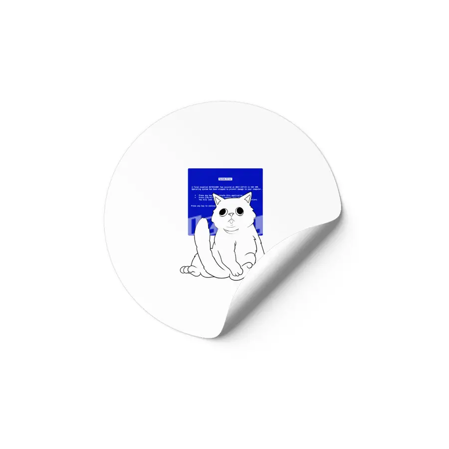 Blue Screen Cat Etiket
